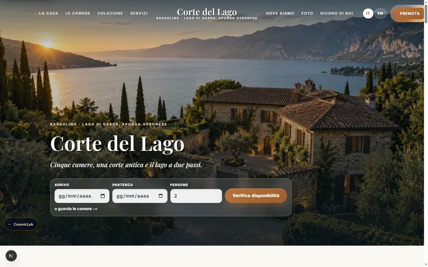 Un sito costruito da CosmicLab, livello Premium